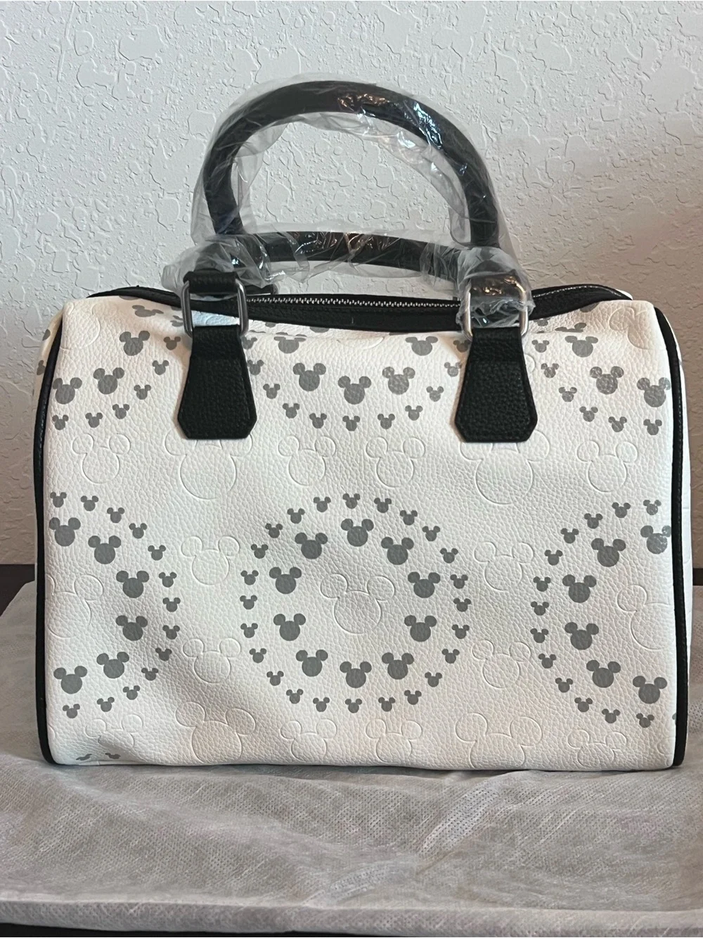 Disney Parks White and Black geometric Satchel Handbag